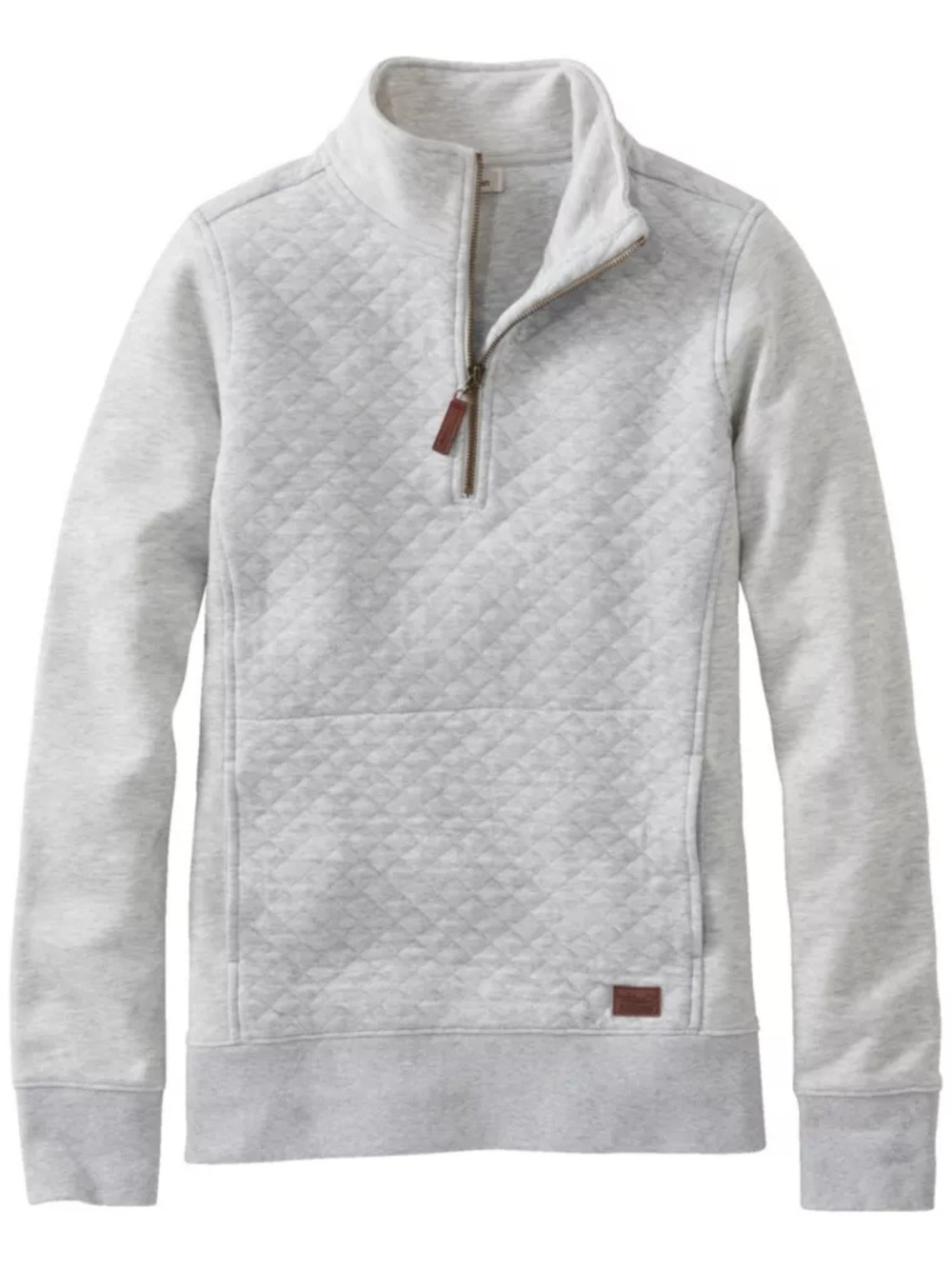 LL Bean Gray quilted quarter zip pullover